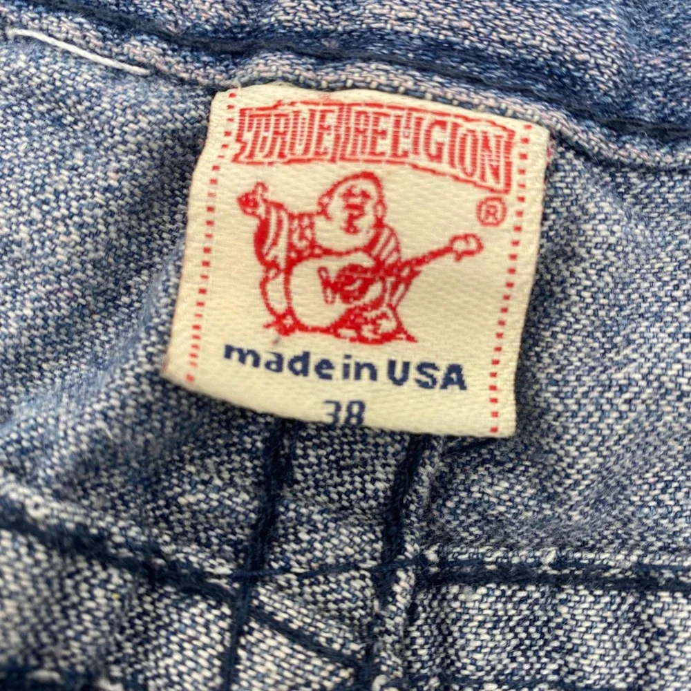 True Religion Joey Super T Jeans Mens 38x32 Blue Baggy Relaxed Made USA Vintage